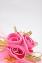 Artificial pink rose bouquet with copyspace for text Royalty Free Stock Photo