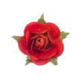 Artificial red flower isolated on white Royalty Free Stock Photo
