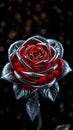 Artificial Red Rose Metallic Structure on Dark Bokeh Background Royalty Free Stock Photo