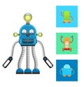 Artificial Robot and Creatures Vector Illustration