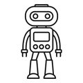 Artificial robot icon, outline style