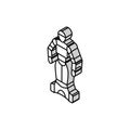 artificial robot isometric icon vector illustration