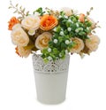 Artificial roses bouquet in a vase Royalty Free Stock Photo