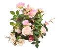 Artificial roses flowers bouquet isolated white background use f