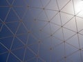 Artificial semisubmersible geodesic dome in the blue sky background in Fuerte Ventura