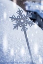 Artificial snowflake in winter