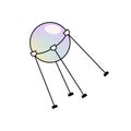 Artificial space satellite icon. Vector spacecraft