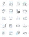 Artificial system linear icons set. Automation, Robotics, Algorithms, Machine learning, Intelligence, Synthesis Royalty Free Stock Photo