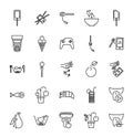 Artificial taste concept icons collection. Virtually generated digital food biochemical technology symbol set.