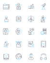Artificial tech linear icons set. Intelligence, Automation, Robotics, Algorithm, Machine, Augmented, Synthetics line Royalty Free Stock Photo
