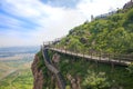 An artificial trestle built on a cliff