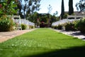 artificial turf aisle at a garden wedding Royalty Free Stock Photo