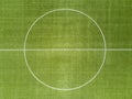 Aerial view of a soccer field made of artificial turf as background on the theme of football Royalty Free Stock Photo