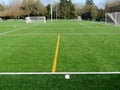 Artificial turf soccer and football field complex. Royalty Free Stock Photo