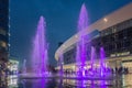 The artificial water geyser in Gae Aulenti square