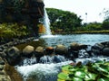 Artificial waterfall at Mapro Garden lonavala Maharashtra Royalty Free Stock Photo