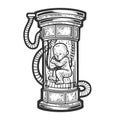artificially born baby sketch raster illustration