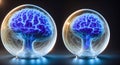 Artificially grown biomechanical human brains in glass jars