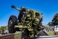 Artillery antitank and anticraft howitzer with large caliber, military equipment for war