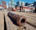 Artillery barrel on a historic cannon Royalty Free Stock Photo