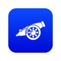 Artillery cannon icon blue vector