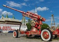 Artillery cannon painted with Russian patterns in Izmaylovsky Kr