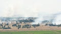 After artillery fire in Syria Al Qunaytirah on Golan Heights