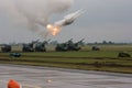 Artillery fire test shots during military show NATO DAYS