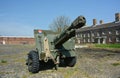 Artillery gun on displayon parade ground. Tilbury Fort. UK Royalty Free Stock Photo