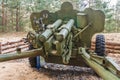 Artillery gun fired during World War II in Belarus Royalty Free Stock Photo