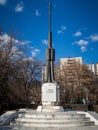 Artillery Heroes Monument in Bucharest. Close up picture