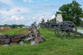 Artillery set in Position on a hill Royalty Free Stock Photo