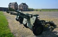 Artillery weapons on displayon parade ground. Tilbury Fort. UK