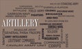 Artillery word terminology on text cloud official abstract