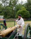 The artilleryman on the field of Borodino. Royalty Free Stock Photo