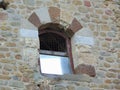 Artimino, Tuscany, Italy, turreted door-Porta turrita.Wall, old window.,