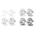 ARTIONE Cool How to draw a magic mushroom. Royalty Free Stock Photo