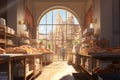 Artisan baker creating fresh bread and pastries in quaint old town bakery local food production