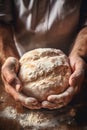 Artisan Baker Preparing Fresh Bread with Flour Dusting. Generative ai Royalty Free Stock Photo
