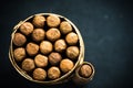 Artisan box of cuban cigars from above Royalty Free Stock Photo