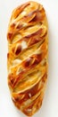 Artisan Braided Bread on White Background