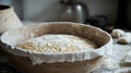 Artisan Bread Dough in Wooden Bowl Royalty Free Stock Photo