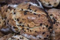 Artisan bread loaves with chocolate chips