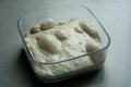 Artisan bread sourdough dough rising with bubles. Raw dough for bread or pizza. Royalty Free Stock Photo