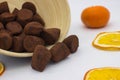 Artisan Chocolate Truffles with Citrus Twist Royalty Free Stock Photo