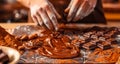 Artisan chocolatier handcrafting gourmet treats