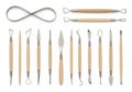 Artisan clay sculpting tool kit for detailed modeling and pottery crafting projects Royalty Free Stock Photo