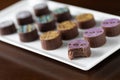 Artisan Fine Chocolate Candy On Serving Dish