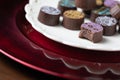 Artisan Fine Chocolate Candy On Serving Dish