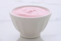 Artisan greek strawberry yogurt Royalty Free Stock Photo